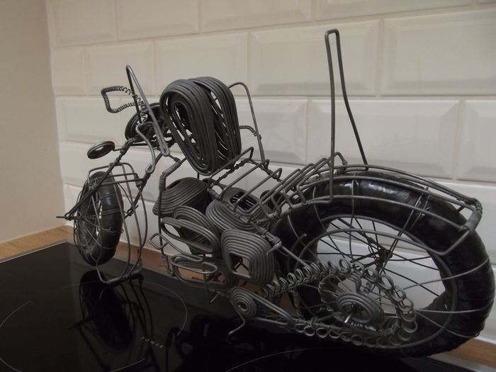 Veľká kovová motorka - dvojvalcový Chopper - 6