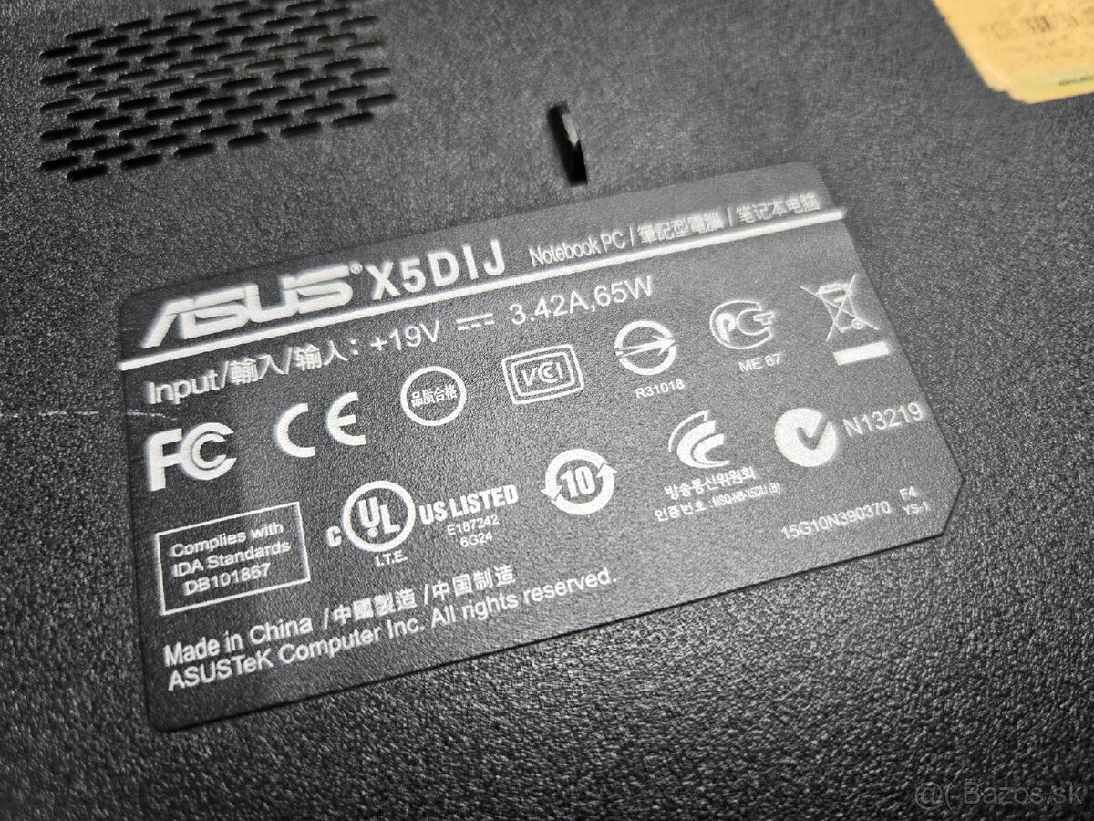 Notebook ASUS X5DIJ - 15,6" - 6