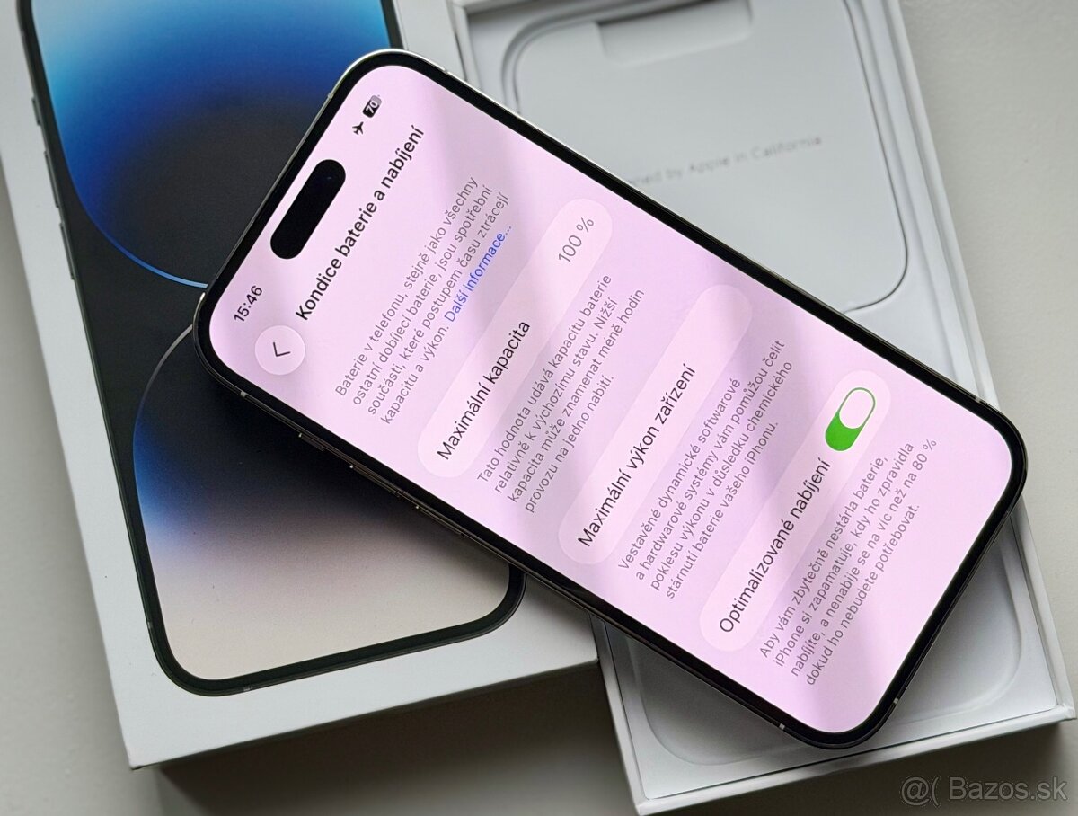 iPhone 14 Pro Max Silver BATERIE 100% TOP - 6