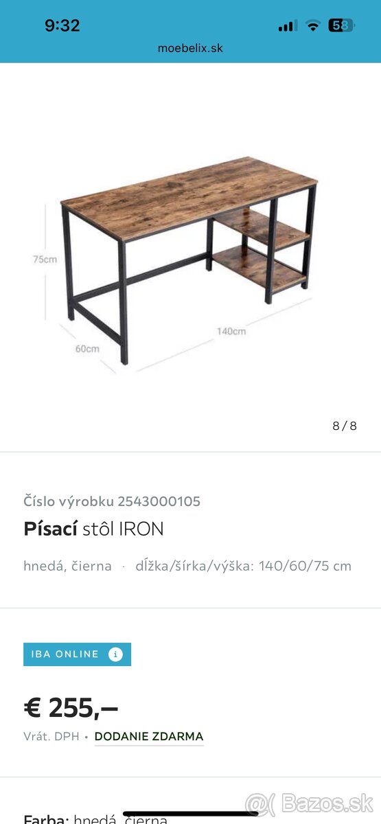 Pracovný stôl / Písací stôl - 6