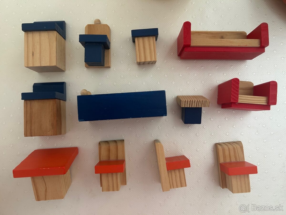 Drevený domček pre bábiky s nábytkom - 6