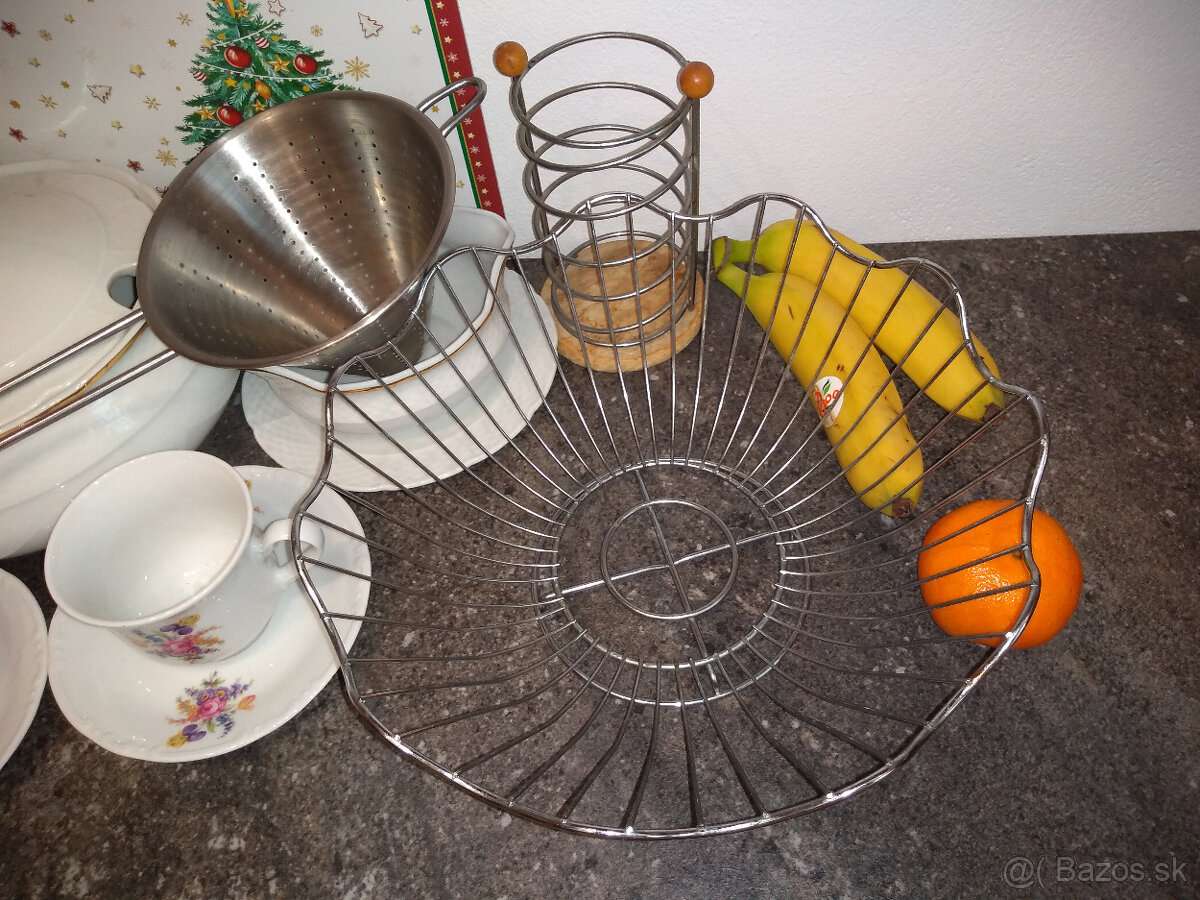polievk.misa,šálky,nerez misa,sito,stojan na príbory - 6