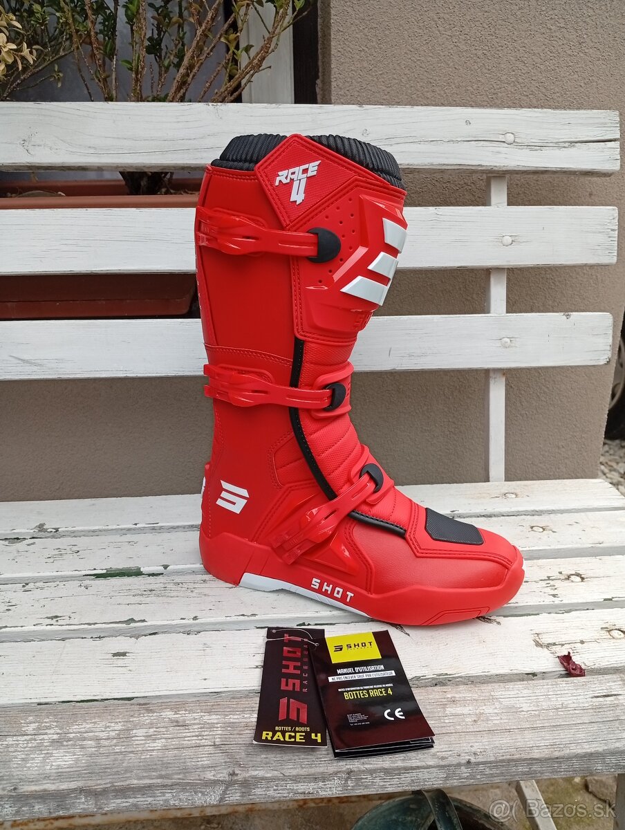 Prilba čižmy mx SHOT červené - 6