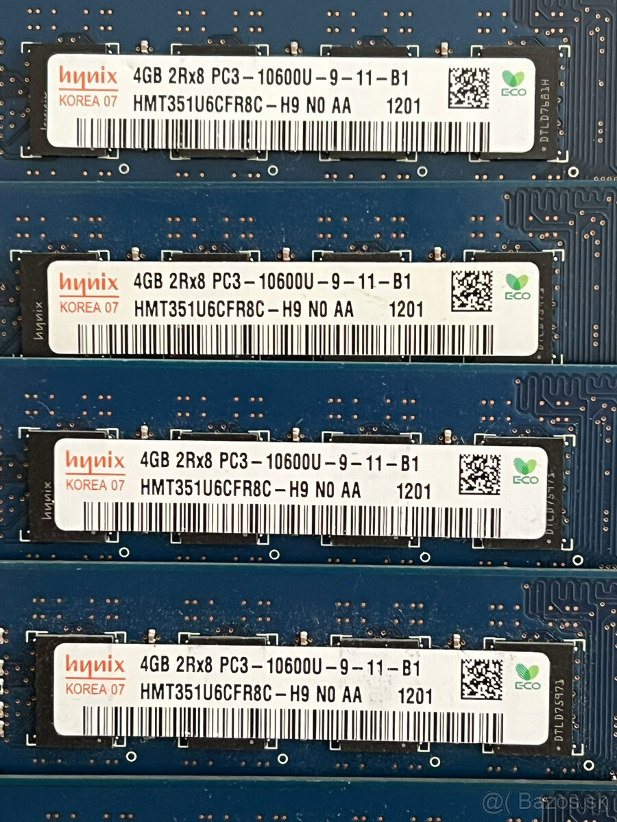Predám pamäťové moduly DDR3 4GB - 6