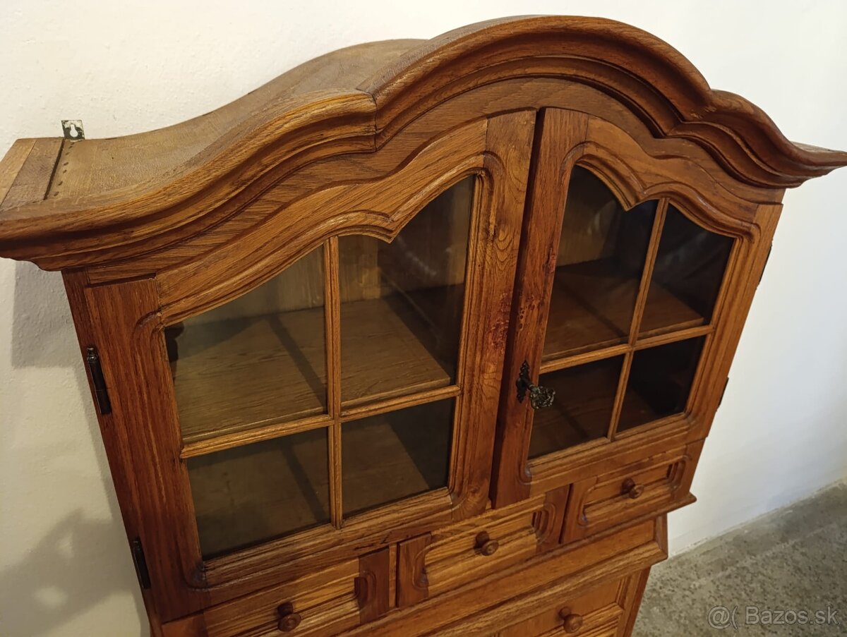 Rustikální komoda + vitrína, masív, Nábytek s příběhem - 6