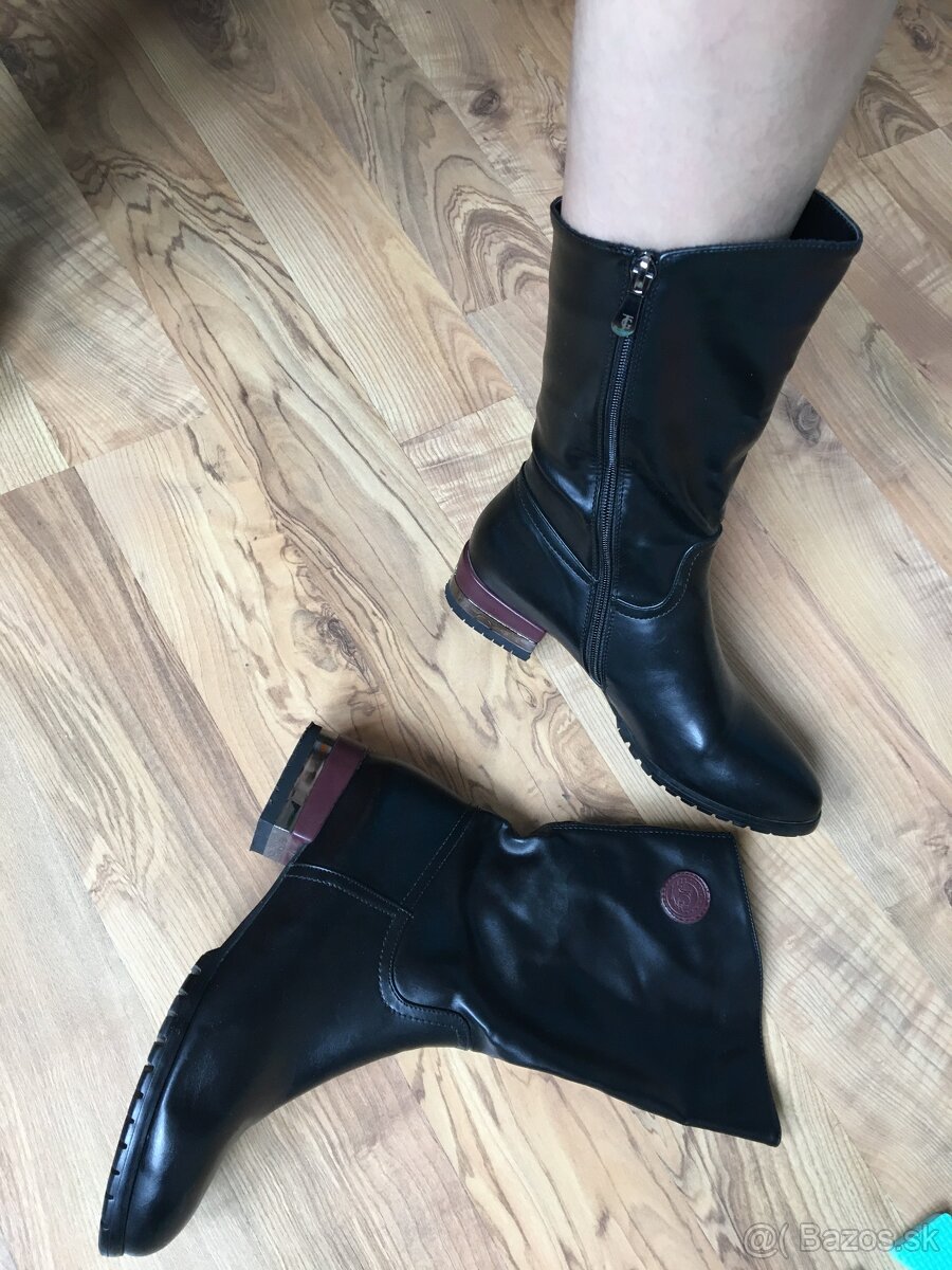 Predám čizmy čierne veľkosť 39-40 NOVE nenosene - 6