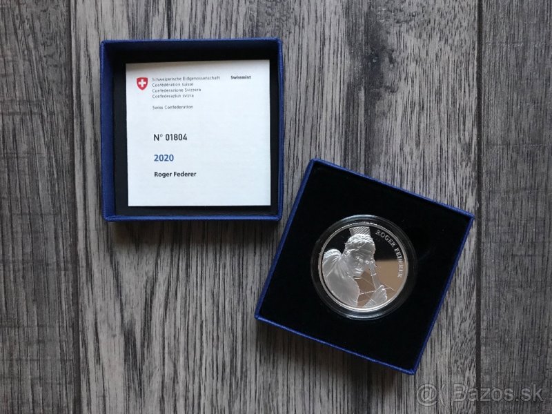 Roger Federer - strieborna minca - folder a proof - 6