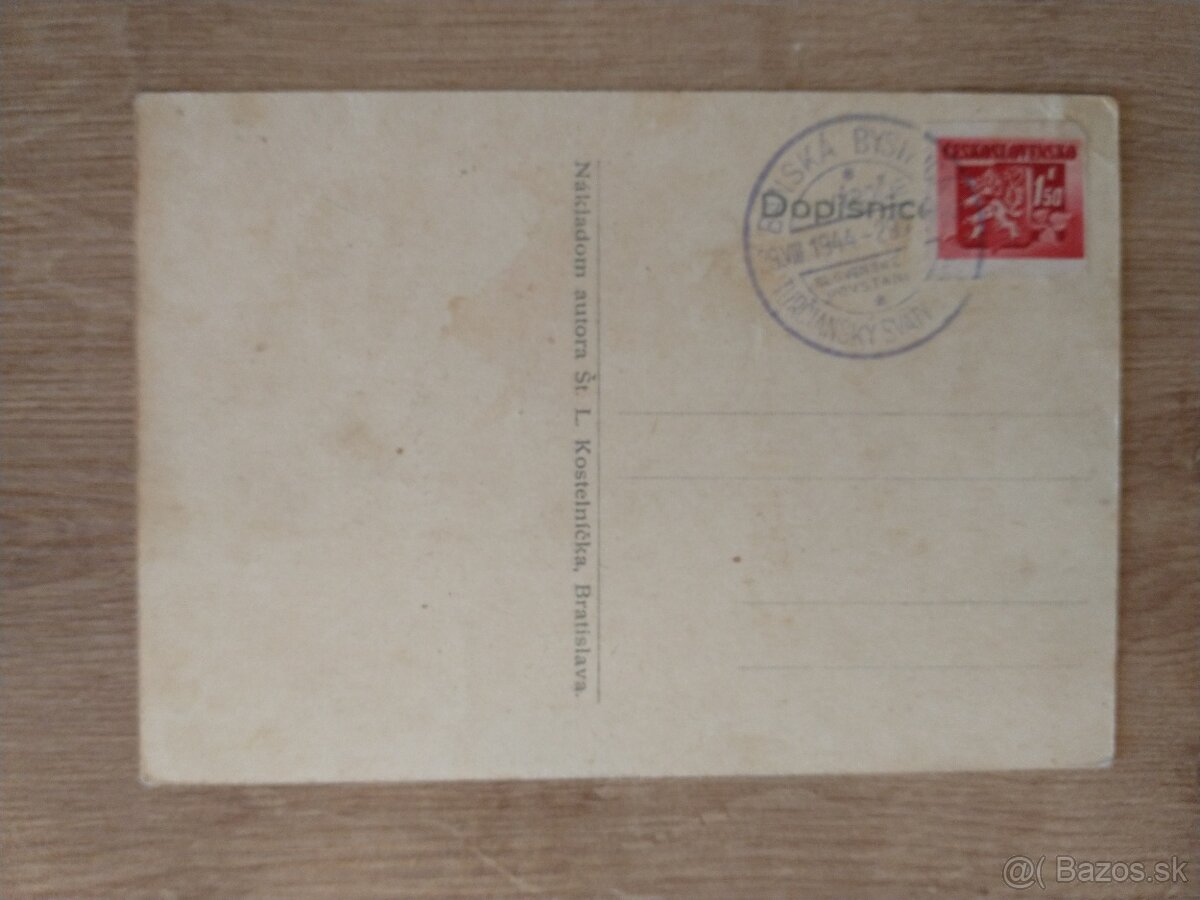 pohľadnice Kostelníček, Hlinka, slovenský štát, dobytčí pas - 6