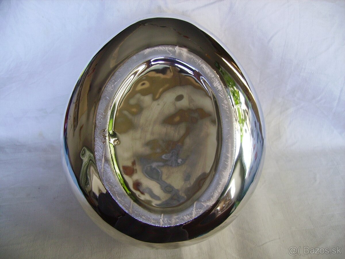 Strieborná keramická misa alebo kvetináč - 6