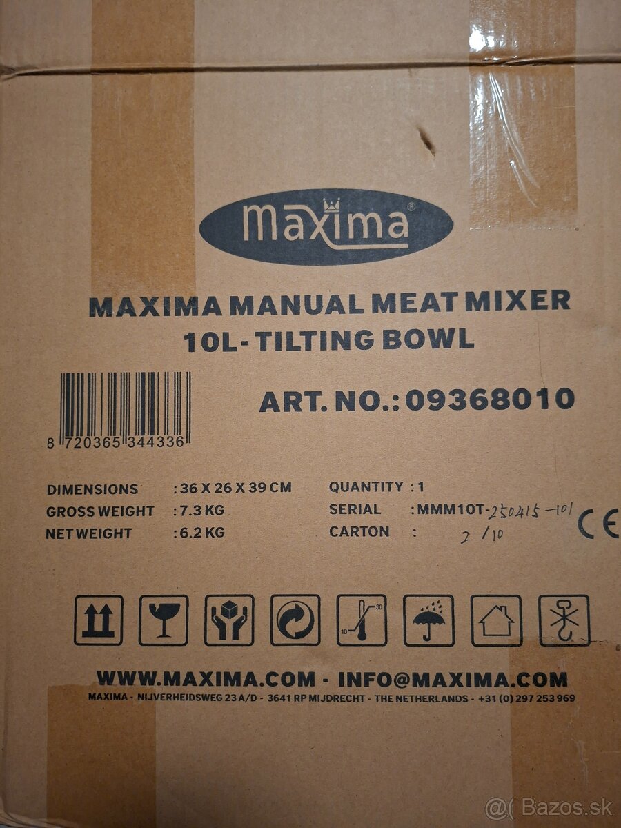 Maxima manualny mixer na maso 7,5kg - 10L - 6