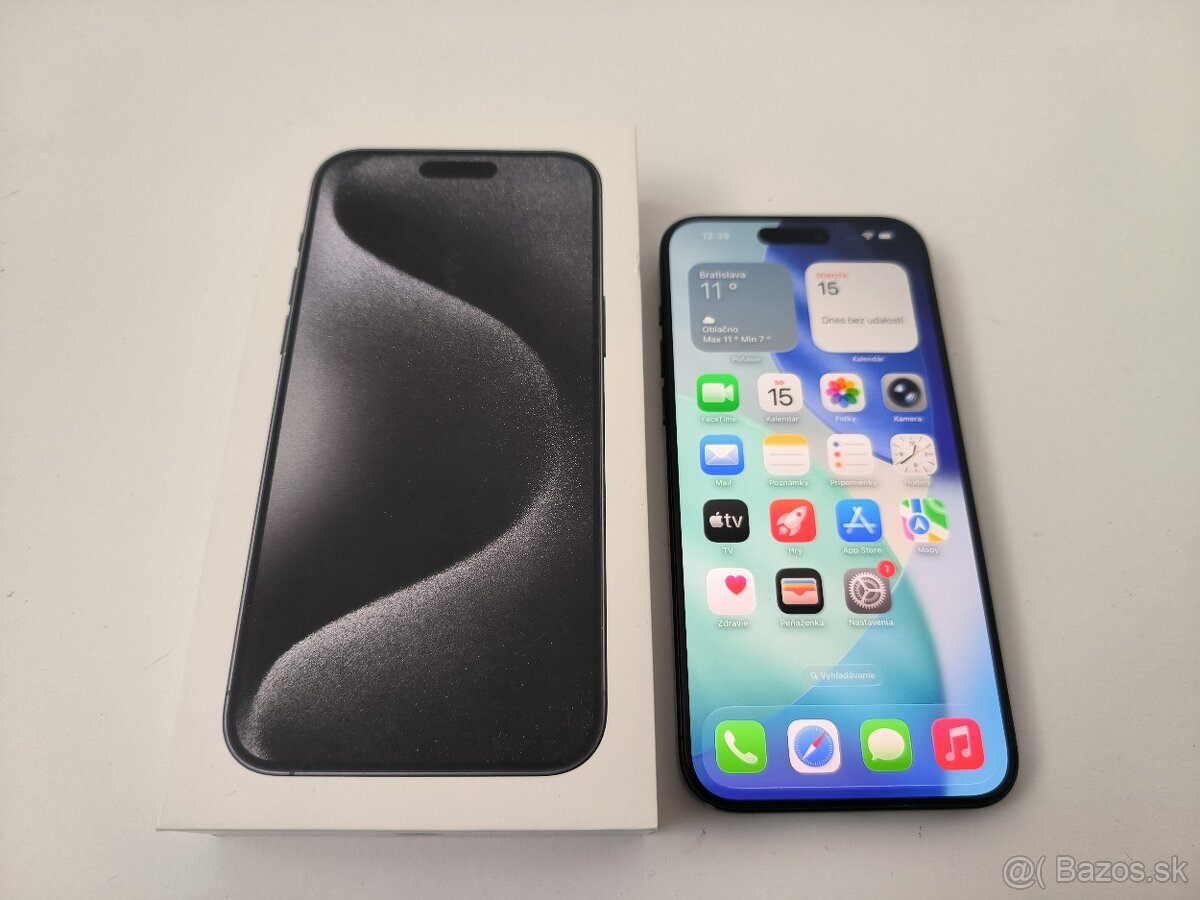 apple iphone 15 PRO MAX 512gb Black Titanium / Batéria 93% - 6
