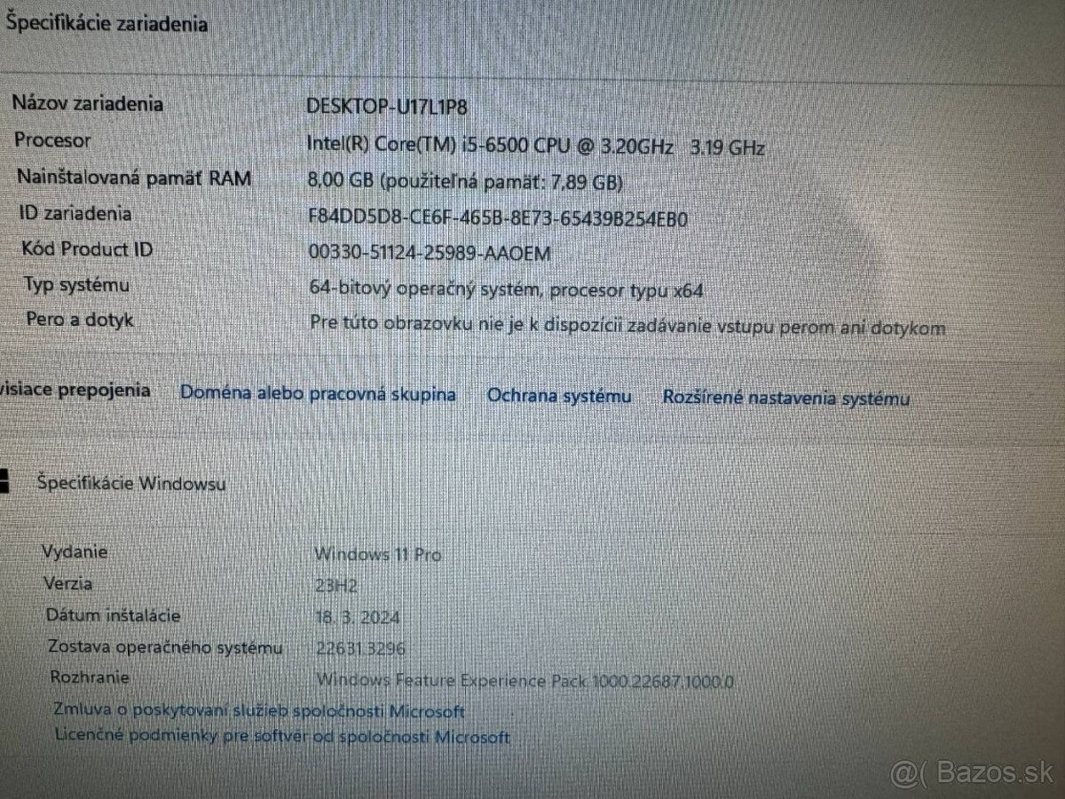 Počítač DELL.Intel i5-6500 4x3,20GHz.8gb ram.256g SSD+500gb - 6