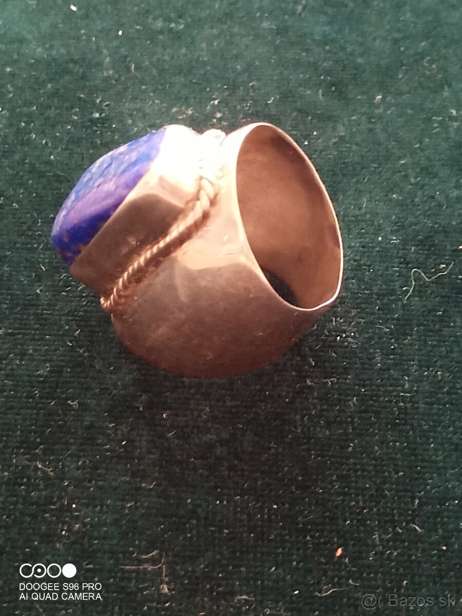 Strieborný prsteň s kameňom/Lapis/ - 6