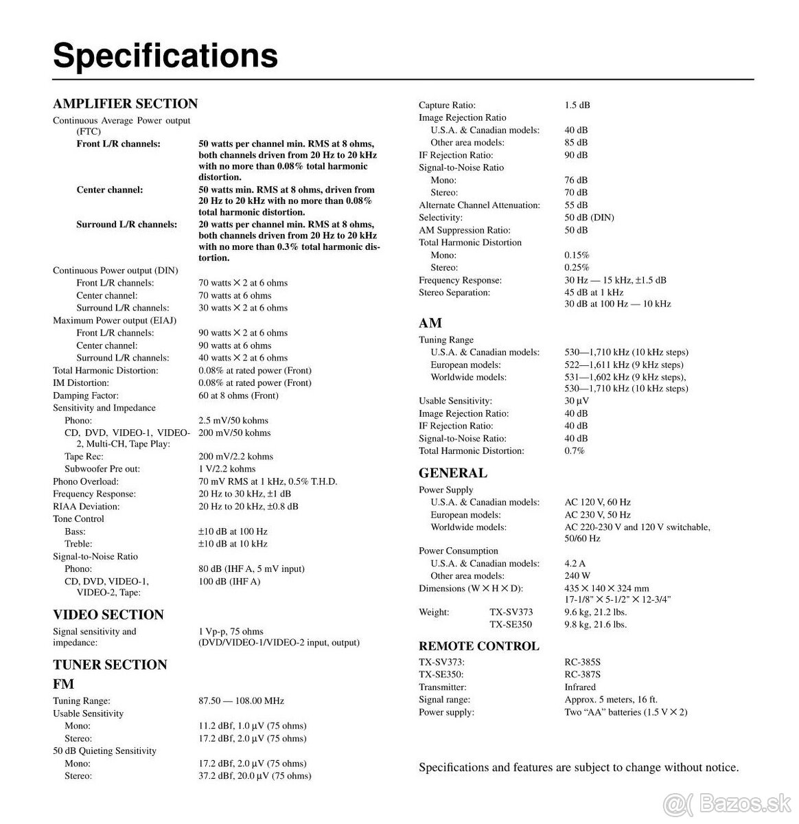 Onkyo TX-SV373 5.1Ch Dolby Digital Surround - 6