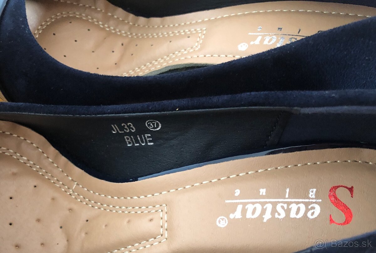 Modré semišové lodičky, 37 - 6