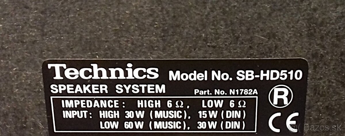 Krasne 60W reproduktory TECHNICS 33x16x24cm 2-pasmove, AB43 - 6