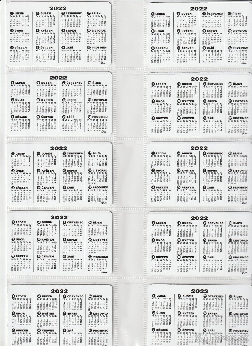 EUROOBALY NA KARTICKOVE KALENDARIKY - 6