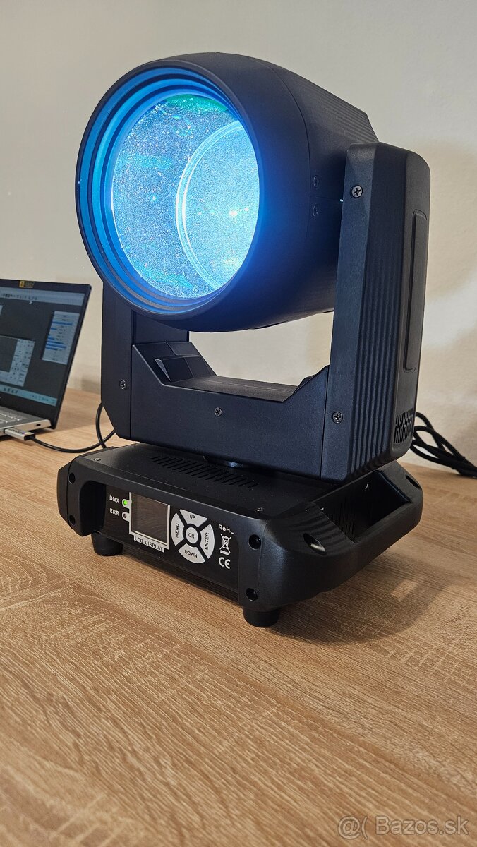 Otočné hlavy 200W Beam, fokusácia, rainbow efekt, auto retur - 6