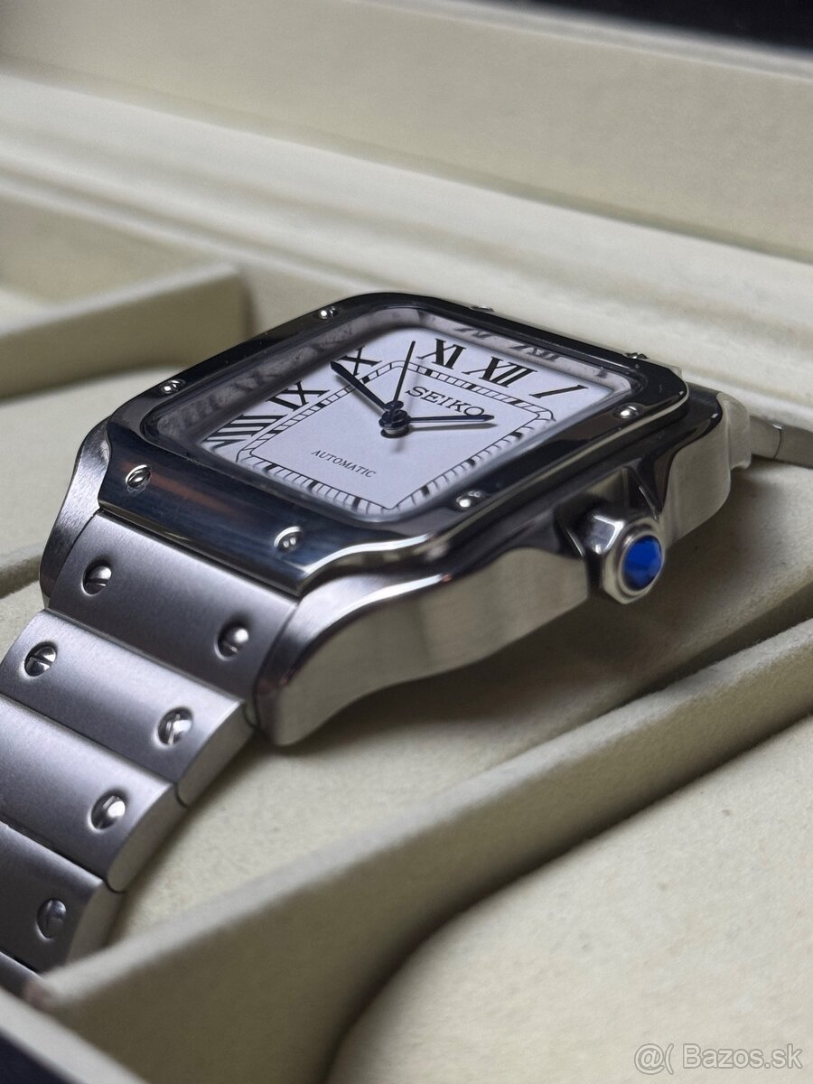 Seiko Custom Mod Watch Hodinky Santos Biele - 6