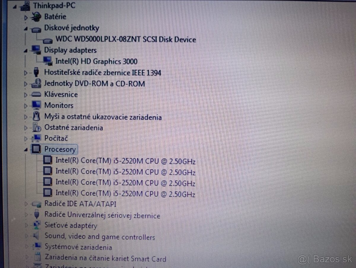 Lenovo Thinkpad T520 , Windows 7 , Intel core i5 , 4gb ram - 6