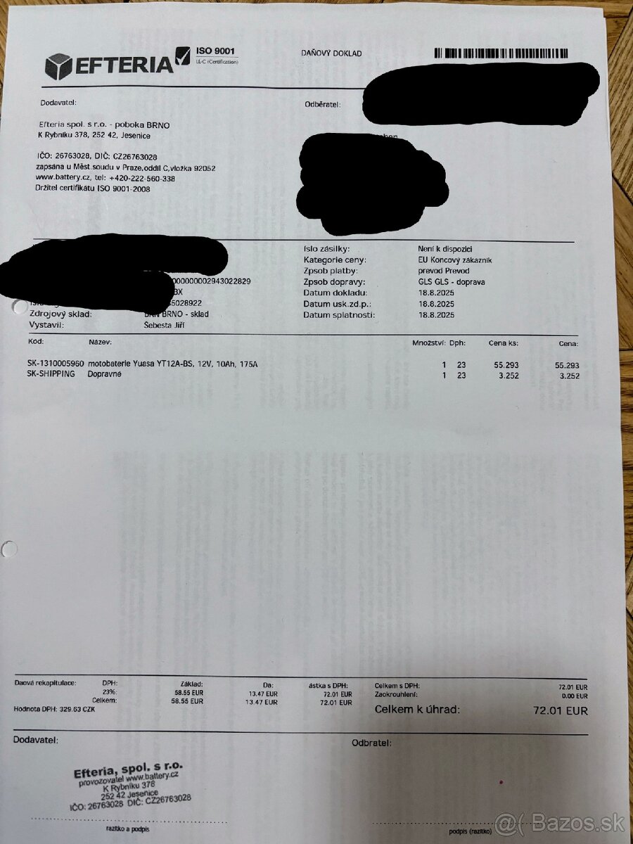 Yuasa YT12-BS 10,5 Ah 12V Moto batéria/Aprilia Tuono V4 1100 - 6