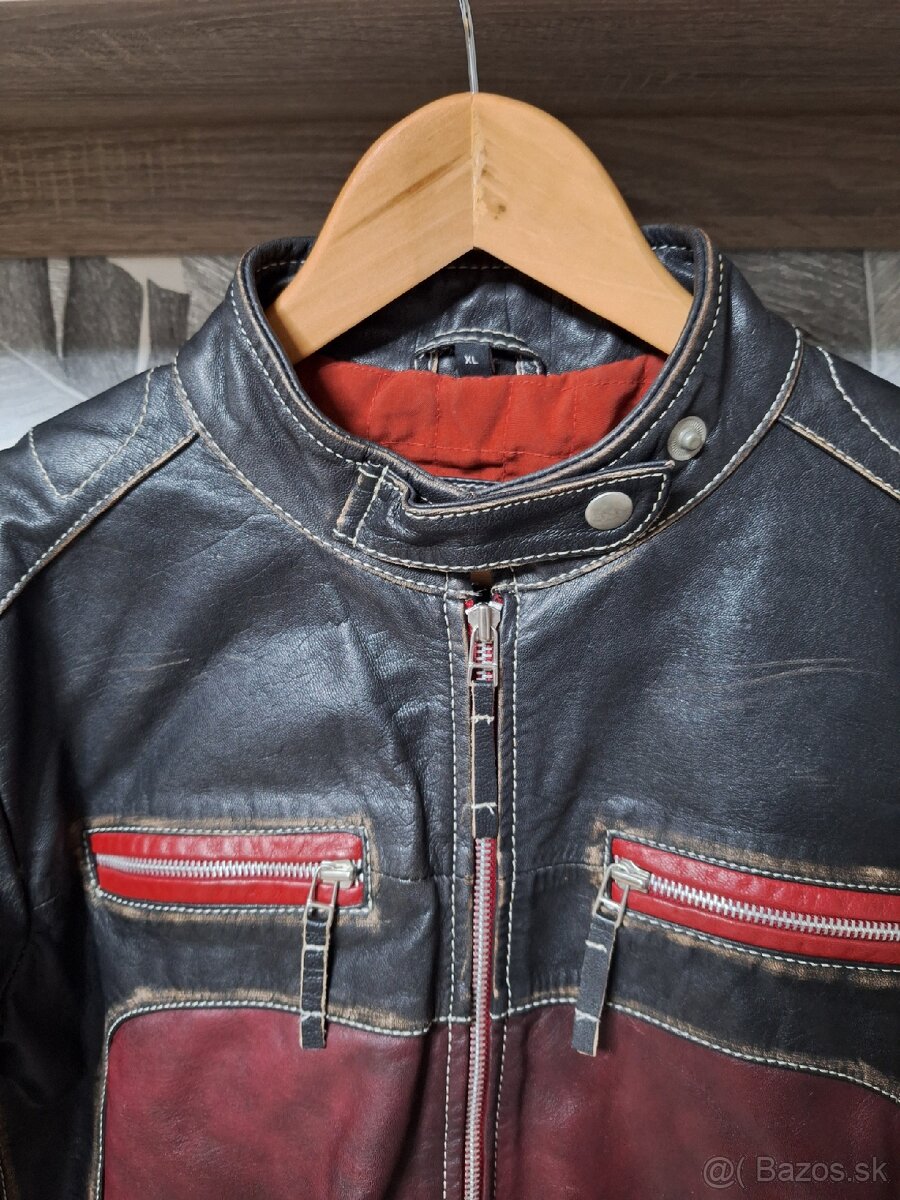 Kožená bunda zn. DIFFERENT veľ. XL - 6