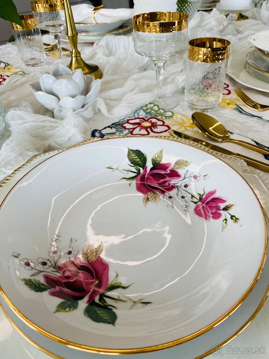 Krásna retro obedová súprava,posielam bezpečne kuriérom - 6