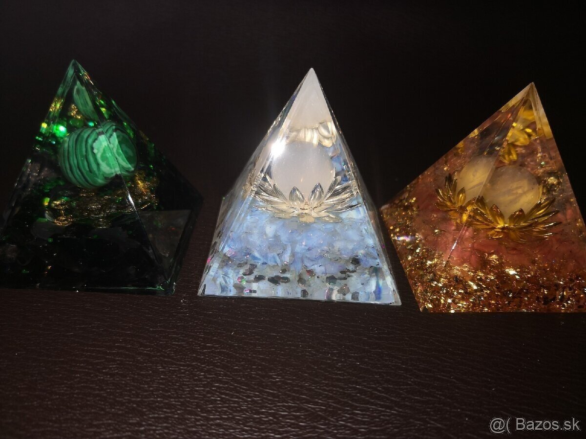 orgónove pyramídy,sklenene gule - 6