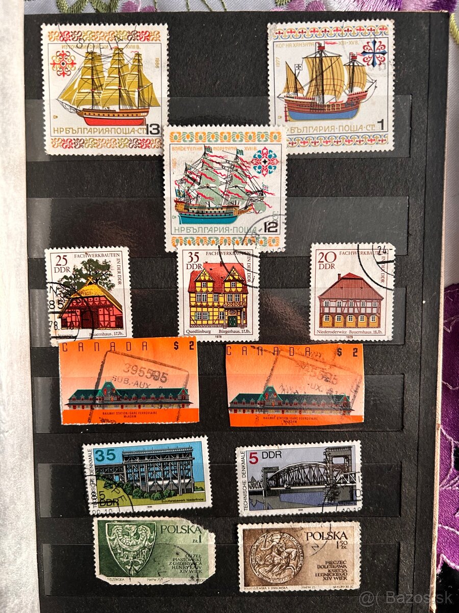 Staré zachovalé poštové známky, mince a bankovky - 6