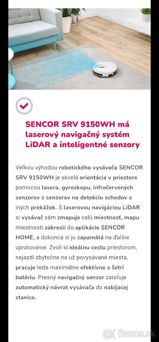 Robotický vysávač Sencor SRV 9150WH - 6