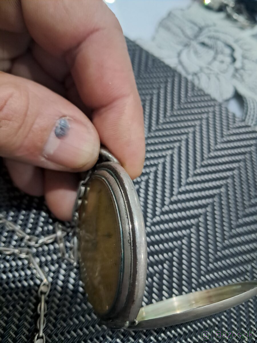 Predám staré strieborné vreckové hodinky - 6