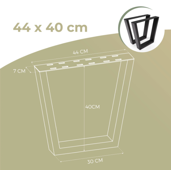 Stolové kovové podnože čierne 2 ks, 44×40 cm - 6