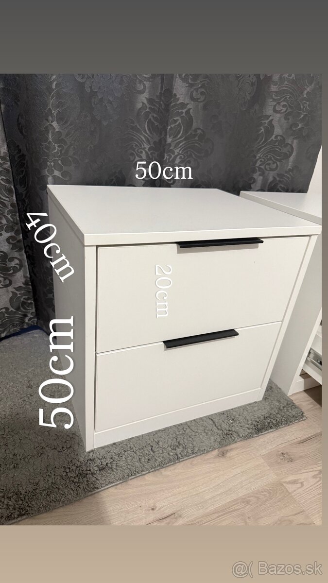 Nočné stolíky biela farba 2ks - 6