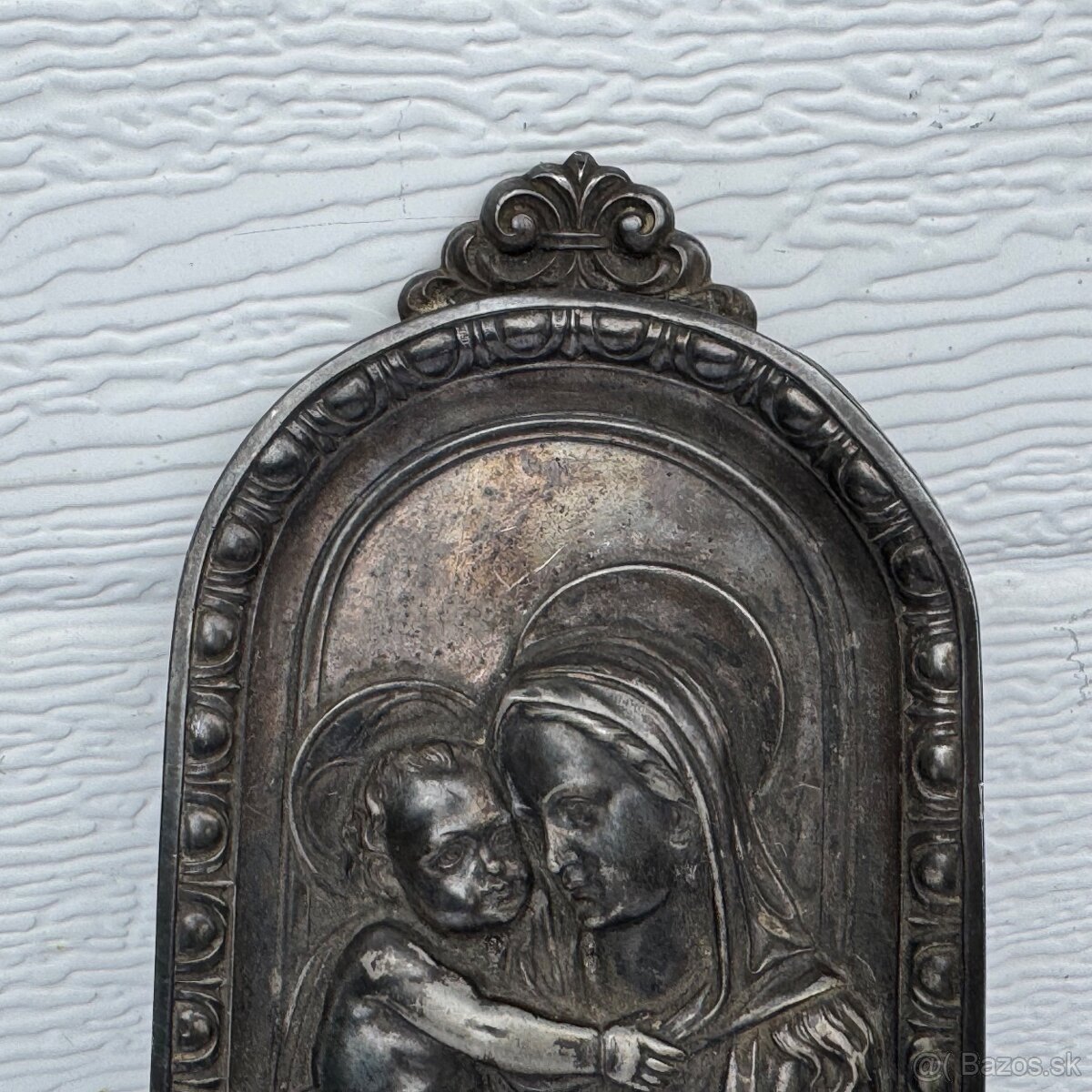 Nádherná starožitná kropenka s Pannou Marii - 6