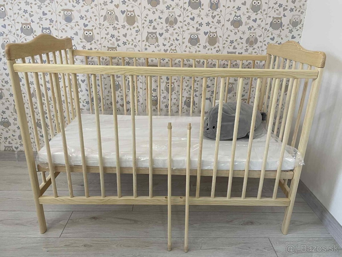 Drevená detská postieľka 120x60 cm - 6