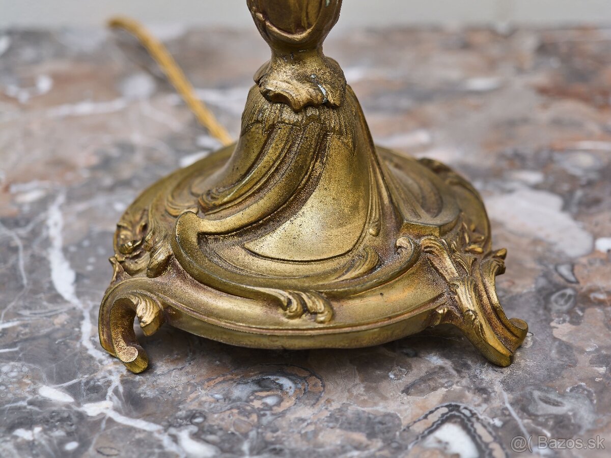 Párové bronzové svietniky z 19. storočia – elektrifikované - 6