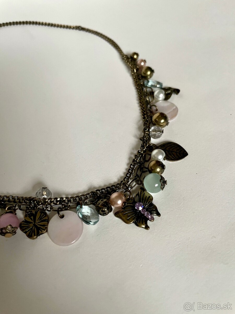 Antická mosadz náhrdelník a 2 sety náušníc - 6