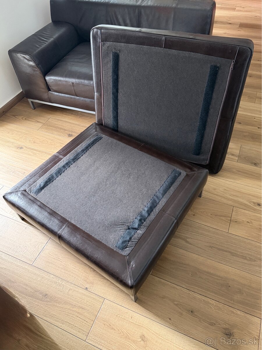 kožená sedačka s taburetkou IKEA - 6