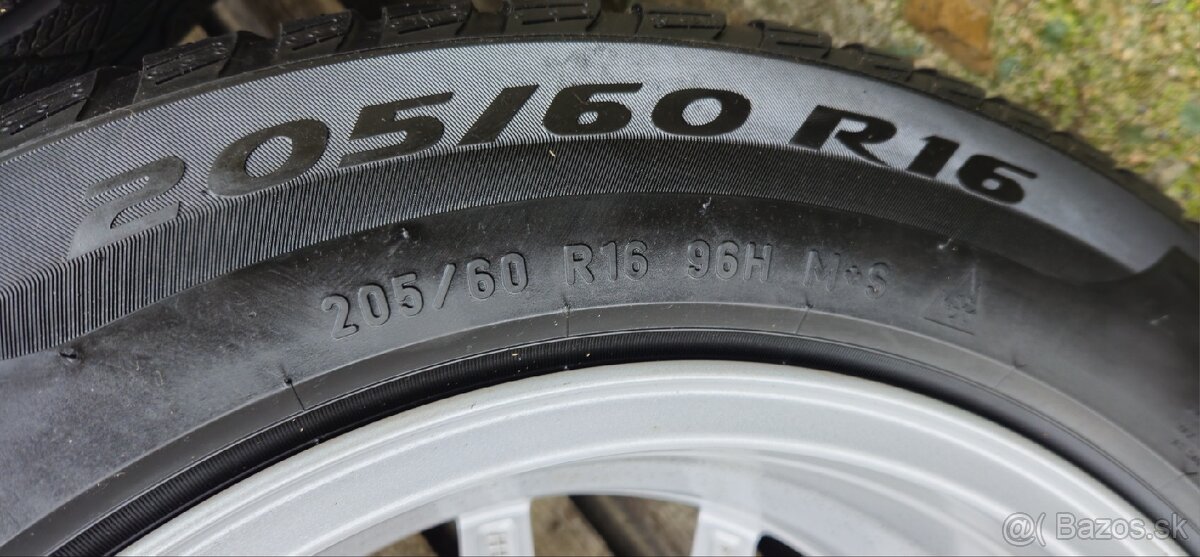 Sada kolies R16 5x112 6.5J ET22 + 205/60 Zimné - 6
