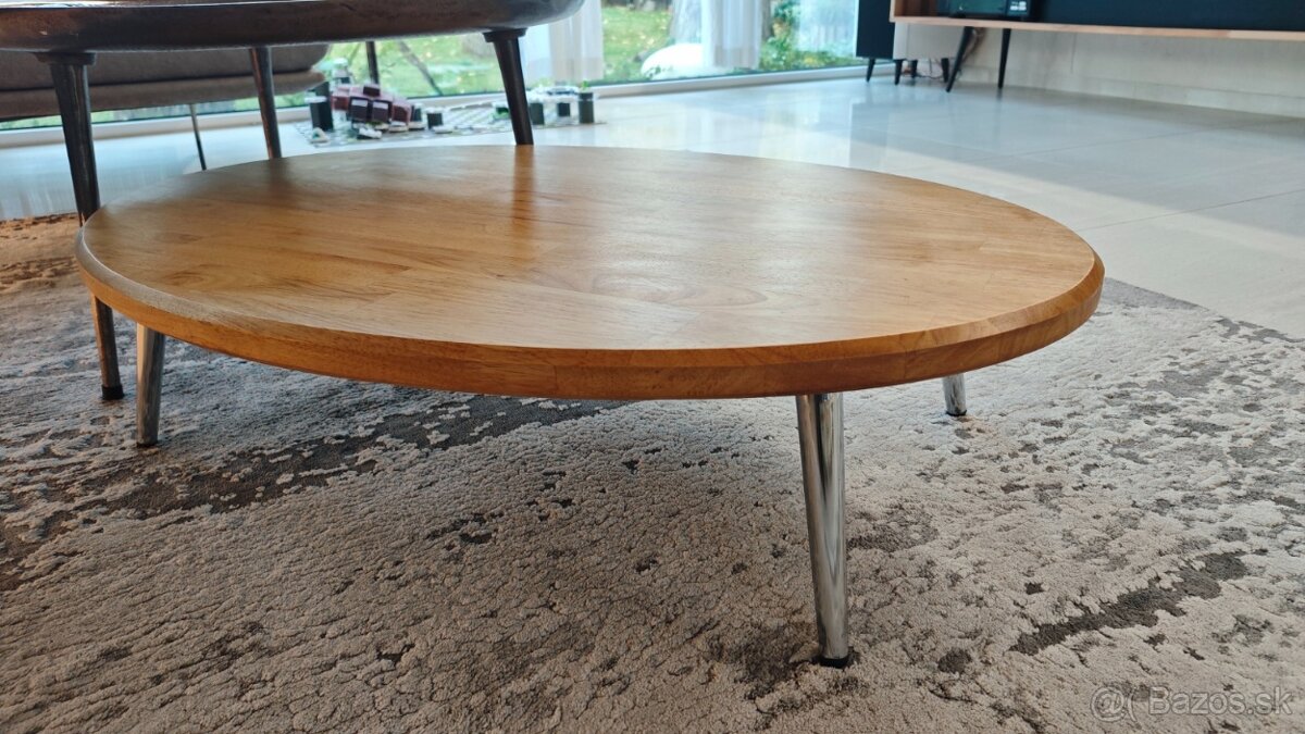 konferenčný stolík elipsa masív drevený škárovka - 6