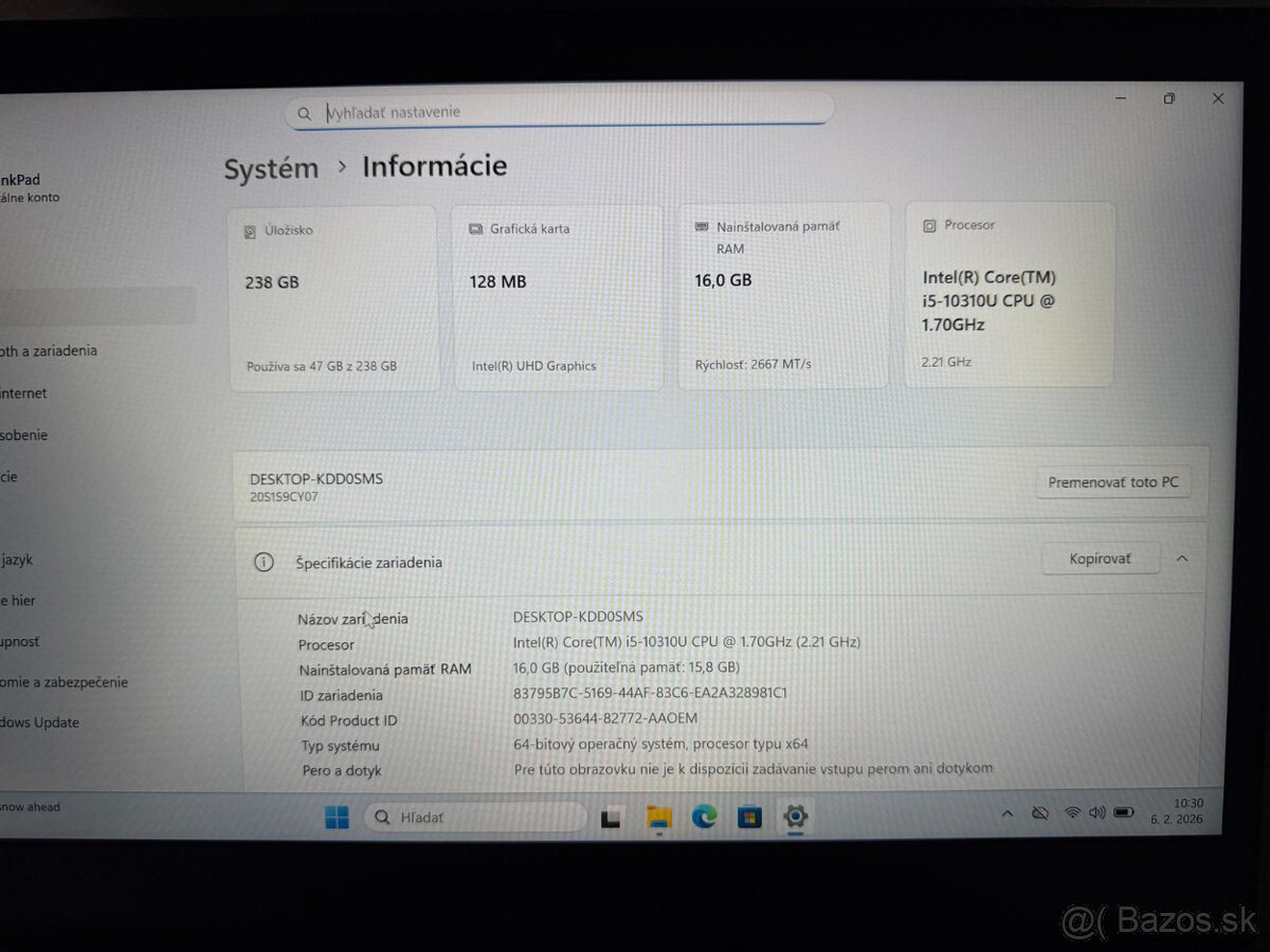 Lenovo ThinkPad T14 Gen1 - 6