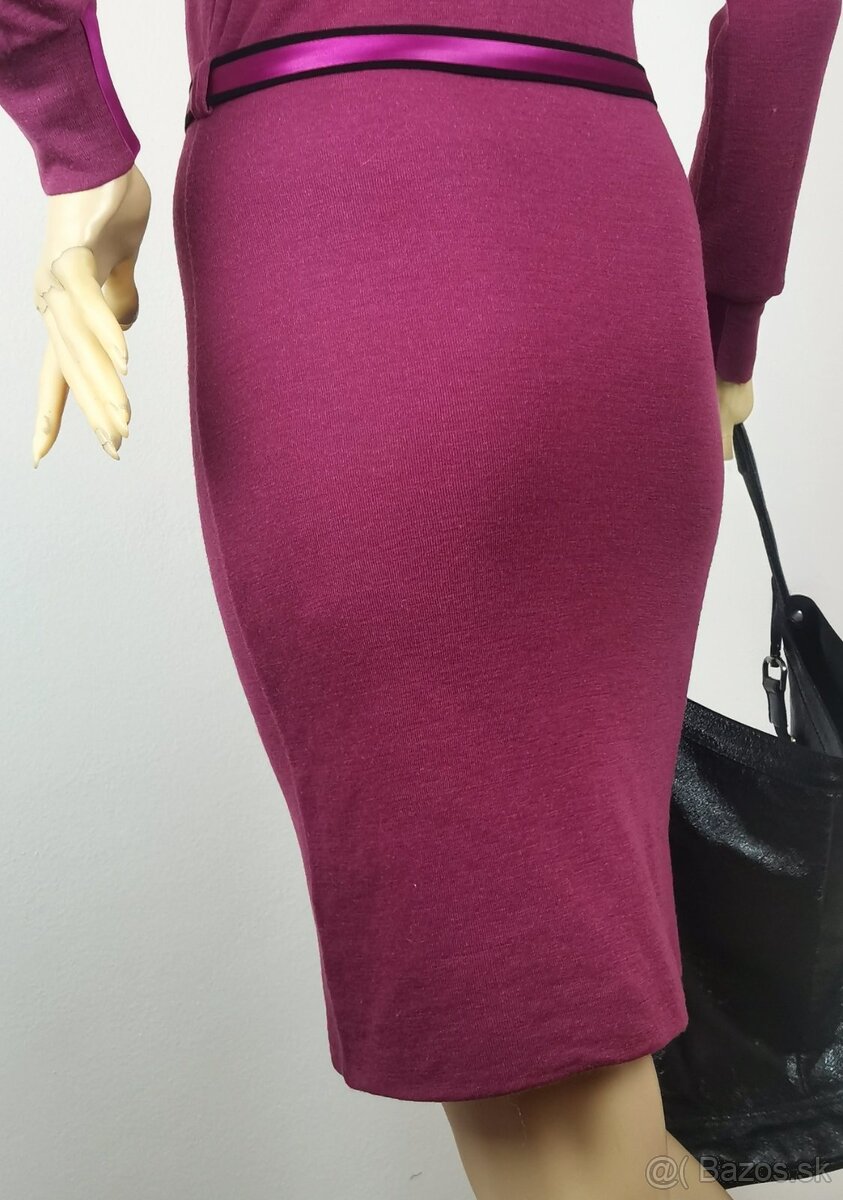 Bordové merino šaty na každý deň - 6