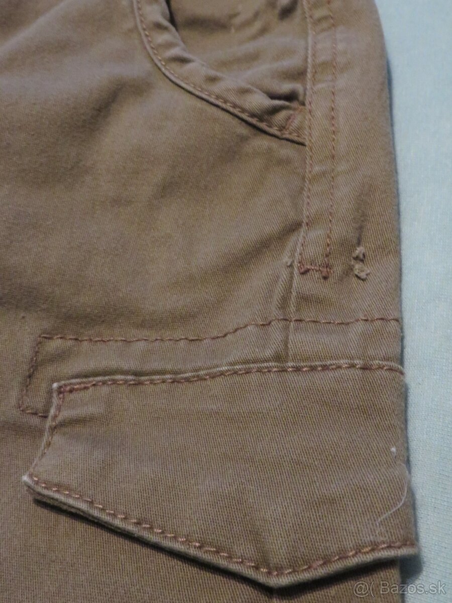 Chlapčenské hnedé kapsáče - veľ. 128/134_Terranova + tričko - 6