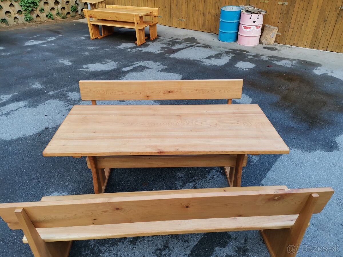 Masívne stoly s lavicami - 6