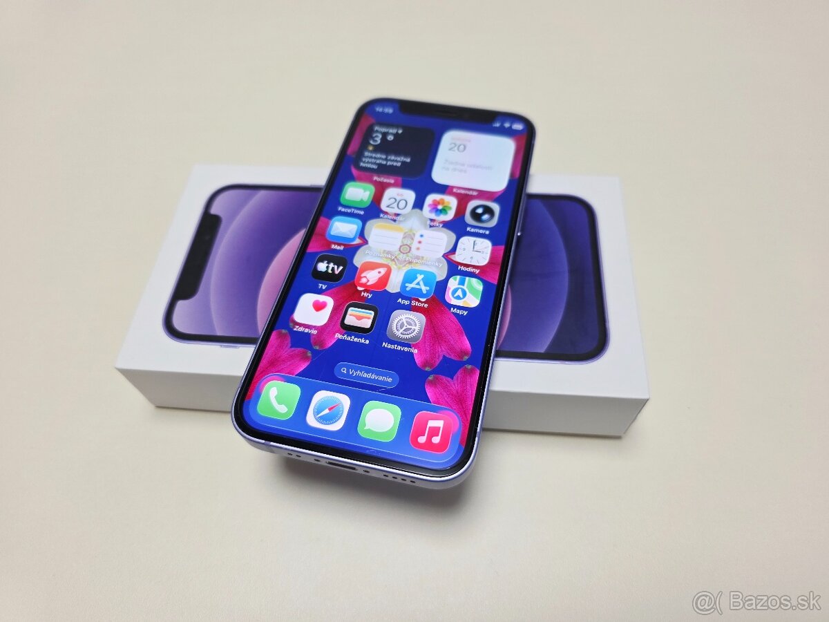 APPLE IPHONE 12 MINI PURPLE 64GB,ZDRAVIE BATERKY 100% - 6