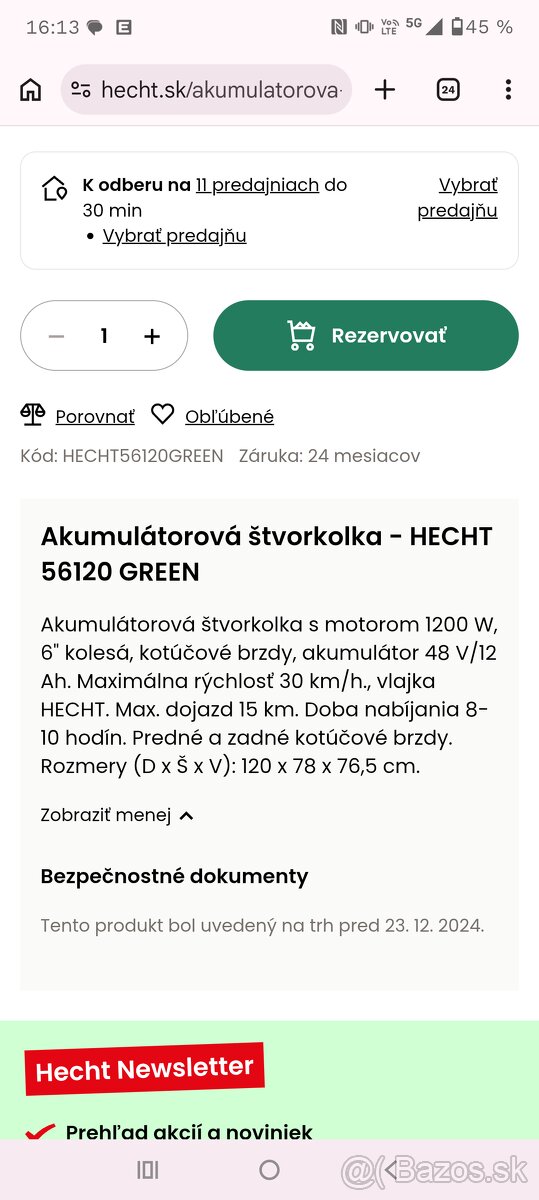 Detská elektrická štvorkolka hecht - 6