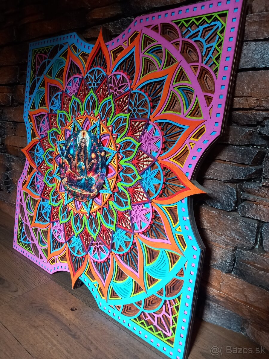 obraz - 5 vrstvová drevená mandala - 6