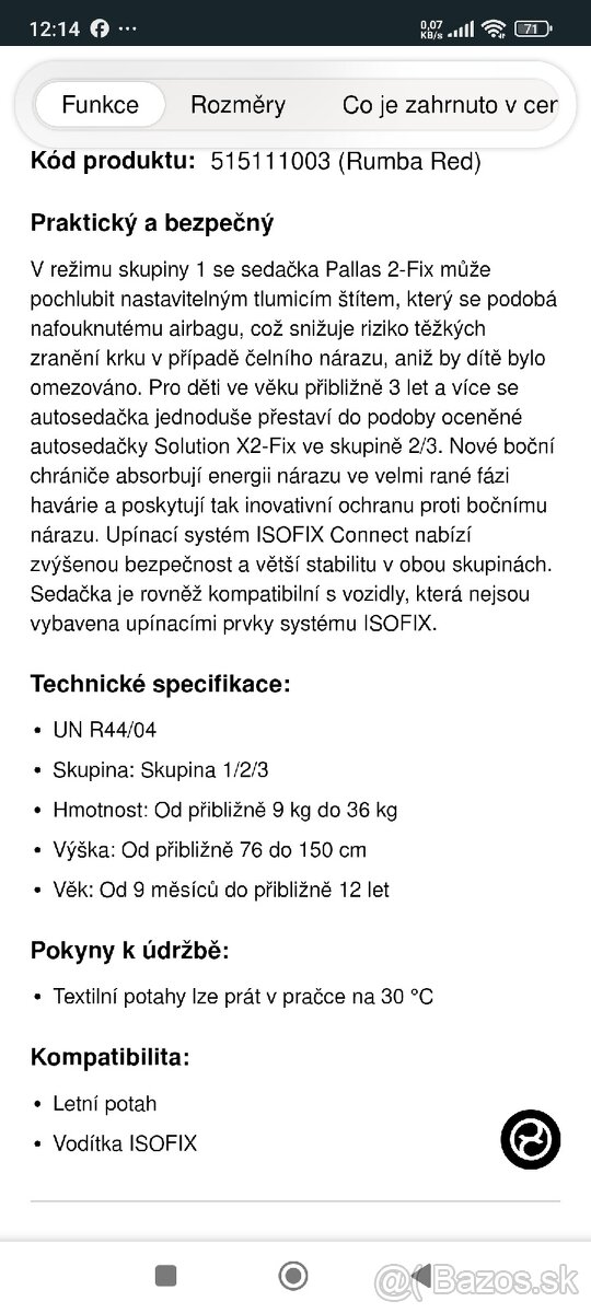 Autosedačka 9-36kg - 6