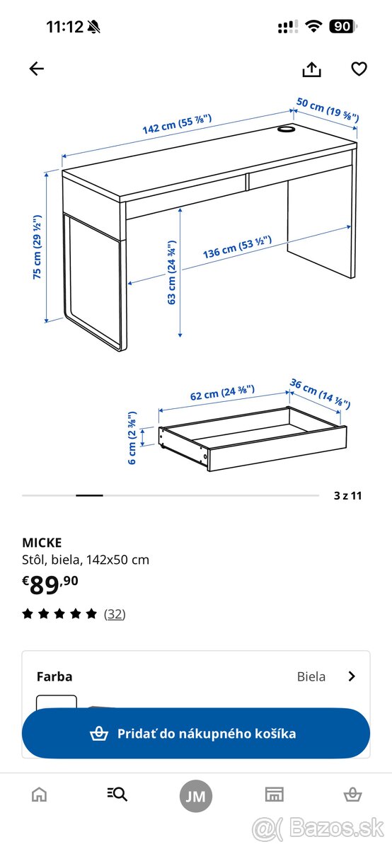 Stôl MICKE biely - 6