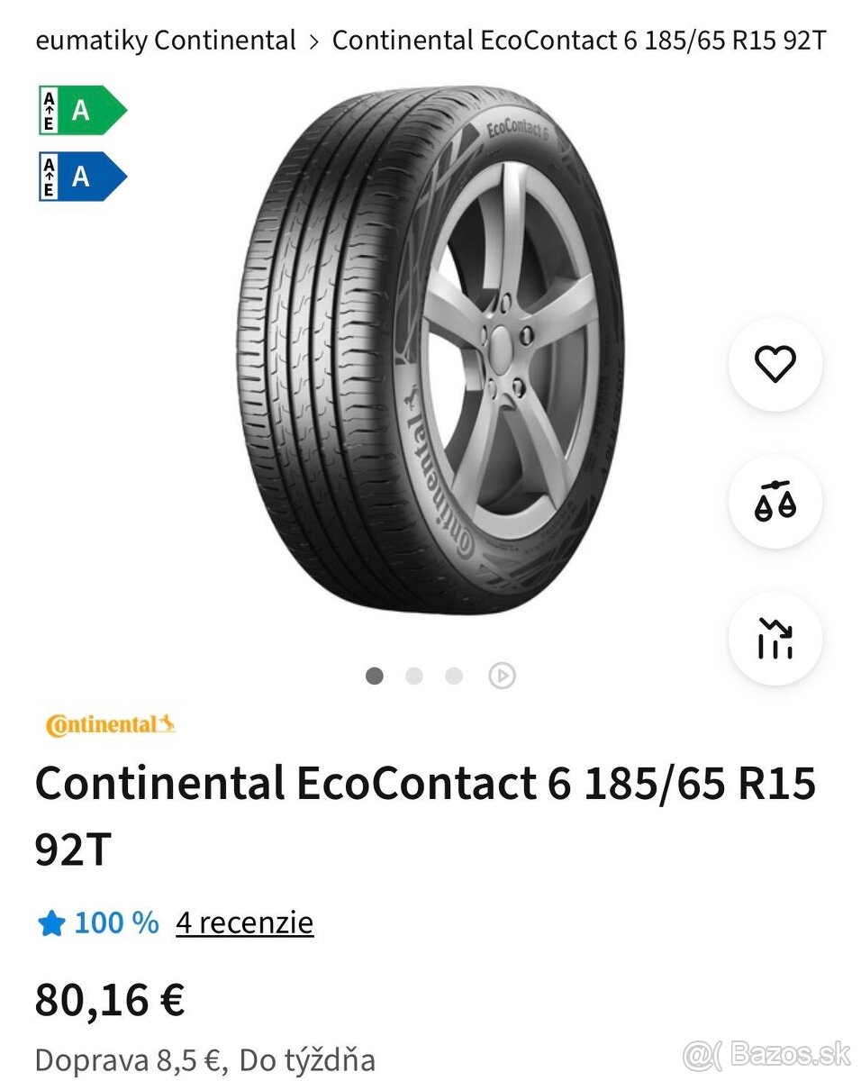 Nové letné pneumatiky Continental 185/65R15 - 6